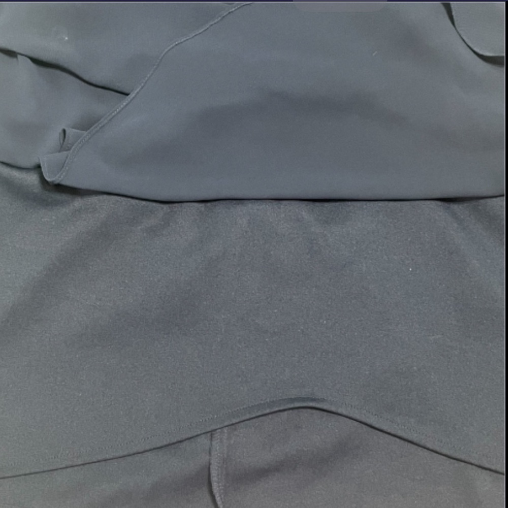 SLNY Navy Layered Midi Dress with Beaded Neckline - Picture 8 of 10